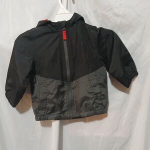 Carter's Toddler Boys Water Resistant Mesh Lined Hooded Jacket Black Gray 12 M